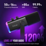 FIFINE AmpliGame AM8 USB/XLR Dynamic Microphone for Gaming Streaming | Podcast Mic with RGB Light, Mute Button, Headphones Jack, Desktop Stand, for Vocal Recording Singing YouTube - Image 4