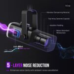 FIFINE AmpliGame AM8 USB/XLR Dynamic Microphone for Gaming Streaming | Podcast Mic with RGB Light, Mute Button, Headphones Jack, Desktop Stand, for Vocal Recording Singing YouTube - Image 5
