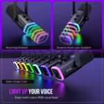 FIFINE AmpliGame AM8 USB/XLR Dynamic Microphone for Gaming Streaming | Podcast Mic with RGB Light, Mute Button, Headphones Jack, Desktop Stand, for Vocal Recording Singing YouTube - Image 6
