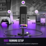 FIFINE AmpliGame AM8 USB/XLR Dynamic Microphone for Gaming Streaming | Podcast Mic with RGB Light, Mute Button, Headphones Jack, Desktop Stand, for Vocal Recording Singing YouTube - Image 8