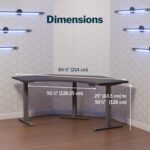 Vari Command Center Electric Standing Desk – 120° Curved Sit-Stand Gaming Desk Corner Workstation for Triple Monitors + Sloped Front Edge, 4 Height Settings, 200 lb Capacity (Black Top/Slate Legs) - Image 3