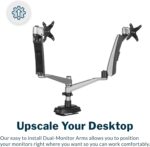 Vari Dual Monitor Arm - VESA Monitor Mount w/ 360 Degree Adjustment - Monitors up to 27 inches, 19.8 lbs - Double Monitor Arms with Full Adjustability - Computer Monitor Stand for Home or Office - Image 4