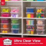 IRIS USA 20-Pack 6 Qt Storage Bins with Lids, Clear, Stackable | Ideal for shoes, crafts, office supplies and pantry items, nestable design, transparent design makes contents easy to find - Image 5