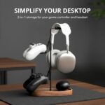 muso wood 2-in-1 Gaming Controller Stand, Headphone Holder, Desktop Headset Stand for Game Controllers and PC Earphone Accessories - Image 5