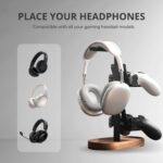 muso wood 2-in-1 Gaming Controller Stand, Headphone Holder, Desktop Headset Stand for Game Controllers and PC Earphone Accessories - Image 6