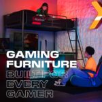 X Rocker PC Computer Gaming Desk Chair with Wheels, College Dorm Room Essentials for Guys and Girls, Adjustable, Ergonomic Office Chair, Gifts for Gamers - Image 7