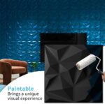 Art3d 20 Pack Decorative 3D Wall Panels for Interior Wall Decor Living Room, 11.8"x11.8" Black Wall Art PVC Panels for Bedroom TV Background Gaming Room Decor - Image 4