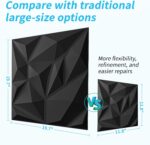 Art3d 20 Pack Decorative 3D Wall Panels for Interior Wall Decor Living Room, 11.8"x11.8" Black Wall Art PVC Panels for Bedroom TV Background Gaming Room Decor - Image 5