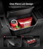 Wigoo for Tesla Model Y Rear Center Console Organizer | Partitioned Storage, Stable Installation, Backseat Storage Box, for Model Y 2020~2025, Not for Juniper - Image 5