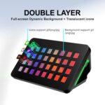 TreasLin/VSDinside XL Streaming Deck & Macro Keypad – 32 Customizable Keys with Scroll Wheels + RGB Light, Programmable Shortcut Keyboard for Gamers Creators Work on OBS Twitch Zoom Teams PS Excel - Image 4