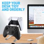 Controller Holder – 2 Tier Universal Aluminum Display Stand Accessories PC Gaming Desk Decor Stuff Gamer Gifts for Xbox Series X S, Elite 2, PS5, PS4, PS3, Switch Pro and Almost All Controller - Image 4