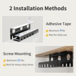 Delamu 2 Pack Metal Under Desk Cable Management Tray, U Channel Cord Organizer Box, Office Under Desk Cord Organizers, Cable Management with Various Accessories, Black, 15.75 Inches - Image 4
