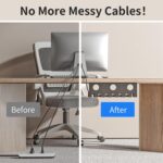 Delamu 2 Pack Metal Under Desk Cable Management Tray, U Channel Cord Organizer Box, Office Under Desk Cord Organizers, Cable Management with Various Accessories, Black, 15.75 Inches - Image 5