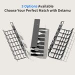 Delamu 2 Pack Metal Under Desk Cable Management Tray, U Channel Cord Organizer Box, Office Under Desk Cord Organizers, Cable Management with Various Accessories, Black, 15.75 Inches - Image 9