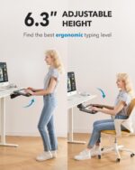 HUANUO Under Desk Keyboard Tray, 360 Degree Adjustable Mouse Platform | 25 x 9.84 inch tray, wrist rest, 6.3 inch height adjustment, slide-out design, tilt and swivel for typing comfort - Image 3