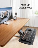HUANUO Under Desk Keyboard Tray, 360 Degree Adjustable Mouse Platform | 25 x 9.84 inch tray, wrist rest, 6.3 inch height adjustment, slide-out design, tilt and swivel for typing comfort - Image 6