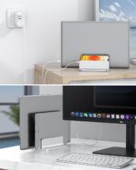 OMOTON Dual Vertical Desk Laptop Stand Holder, Fits MacBook Air/Pro, Silver | Aluminum Laptop Storage Rack for Desk, Adjustable Dock for Up to 17.3 in. Gaming Laptop, Space-Saving Desk Organizer - Image 7