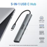 Acer 5 in 1 USB C Hub with 4K HDMI, 100W Power Delivery, 3 USB A Data Ports | USB C to HDMI Multiport Adapter for Laptop, PC, Tablet, MacBook Neo/Pro/Air, iPad Pro/Air, iMac, iPhone 17/16/15 - Image 3