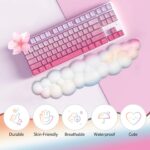 JIKIOU Upgrade Leather Cloud Wrist Rest for Keyboard and Mouse & Cup Pad | Wish Gift-Cute Cloud Shape, Comfortable and don’t Irritate to Skin, Non-Slip PU Base,Soft Memory Foam filled for Pain Relief - Image 4