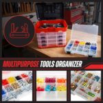 Small Parts Organizer Box - 11-Inch Portable Storage Case with 4 Removable Multi-Compartment Trays for Screws, Beads, Small Fishing Tackle, Hardware, and Craft Supplies by Stalwart (Red) - Image 6