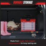 Small Parts Organizer Box - 11-Inch Portable Storage Case with 4 Removable Multi-Compartment Trays for Screws, Beads, Small Fishing Tackle, Hardware, and Craft Supplies by Stalwart (Red) - Image 8