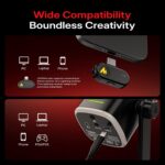 MAONO PD100W Wireless Dynamic Gaming Microphone for PC with USB-C Receiver | One-Click Noise Reduction,Custom RGB,Mute,Monitoring, Companion App,Wireless Desktop Mic for Creator, Stream, Podcast, Black - Image 4