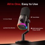 MAONO PD100W Wireless Dynamic Gaming Microphone for PC with USB-C Receiver | One-Click Noise Reduction,Custom RGB,Mute,Monitoring, Companion App,Wireless Desktop Mic for Creator, Stream, Podcast, Black - Image 8