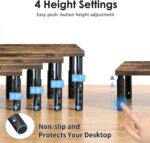 OPNICE Adjustable Monitor Stand Riser for Desk, Computer & Laptop Stand, Desk Organizers and Accessories, Office Desk Accessories & Workspace Organizer for Home Office, Brown Wood - Image 3