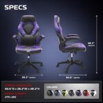 RESPAWN 3085 Gaming Chair, Ergonomic Office Chair, Headrest, Flip-Up Arms | Flip-up arms save space, while lumbar support and 360° swivel deliver comfort for gaming, work and streaming. - Image 3