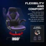 RESPAWN 3085 Gaming Chair, Ergonomic Office Chair, Headrest, Flip-Up Arms | Flip-up arms save space, while lumbar support and 360° swivel deliver comfort for gaming, work and streaming. - Image 5