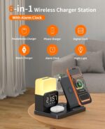 6-in-1 Wireless Charging Station,Charger Stand for Apple Devices for Gifts | for iPhone 17-12 Pro Max Watch Airpods,Wireless Charger iPhone Charging Station with Night Light/Alarm Clock Gifts - Image 3