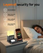 6-in-1 Wireless Charging Station,Charger Stand for Apple Devices for Gifts | for iPhone 17-12 Pro Max Watch Airpods,Wireless Charger iPhone Charging Station with Night Light/Alarm Clock Gifts - Image 5