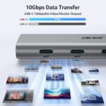 Acer 10Gbps USB C Hub with 4K@60Hz USB-C Display Output for Laptop | 4 Port USBC Splitter with 100W PD Port, 2*USB-C 3.2 Data, USB C Dongle for MacBook Neo/Pro/Air, iPad Pro and Type-C Devices - Image 6
