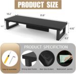 WESTREE Dual Monitor Stand Riser, Wood and Steel Monitor Stand Riser, Computer Monitor Stand for 2 Monitors, Multi-Purpose Desktop Storage Stand for Computer,Laptop,Printer,TV - Image 7