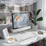 Sushret Cloud Wrist Rest Keyboard, Cloud Keyboard Wrist Pad Set with PU Leather Memory Foam, Cute Arm Rest for Palm Support, PC/Gaming Desk Accessories/Office Setup/Computer Hand Cushion - White - Image 3