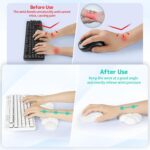 Sushret Cloud Wrist Rest Keyboard, Cloud Keyboard Wrist Pad Set with PU Leather Memory Foam, Cute Arm Rest for Palm Support, PC/Gaming Desk Accessories/Office Setup/Computer Hand Cushion - White - Image 4