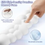 Sushret Cloud Wrist Rest Keyboard, Cloud Keyboard Wrist Pad Set with PU Leather Memory Foam, Cute Arm Rest for Palm Support, PC/Gaming Desk Accessories/Office Setup/Computer Hand Cushion - White - Image 5