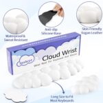 Sushret Cloud Wrist Rest Keyboard, Cloud Keyboard Wrist Pad Set with PU Leather Memory Foam, Cute Arm Rest for Palm Support, PC/Gaming Desk Accessories/Office Setup/Computer Hand Cushion - White - Image 6