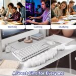 Sushret Cloud Wrist Rest Keyboard, Cloud Keyboard Wrist Pad Set with PU Leather Memory Foam, Cute Arm Rest for Palm Support, PC/Gaming Desk Accessories/Office Setup/Computer Hand Cushion - White - Image 7