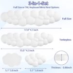 Sushret Cloud Wrist Rest Keyboard, Cloud Keyboard Wrist Pad Set with PU Leather Memory Foam, Cute Arm Rest for Palm Support, PC/Gaming Desk Accessories/Office Setup/Computer Hand Cushion - White - Image 8
