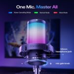 MAONO DGM20S Gaming Microphone for PC with Clear Voice & Noise Reduction | RGB Lighting, Tap-to-mute, Gain Control, Headphone Monitoring and Boom Arm for Discord Gaming, Streaming, Content Creation - Image 6