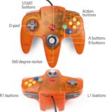 miadore 4 Pack Classic 64 Controller, Wired N64 Controllers with Upgraded Joystick (Non PC USB Version) (Black/Clear Green/Clear Blue/Clear Orange) - Image 3