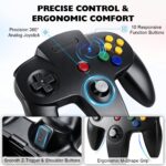 miadore 4 Pack Classic 64 Controller, Wired N64 Controllers with Upgraded Joystick (Non PC USB Version) (Black/Clear Green/Clear Blue/Clear Orange) - Image 8