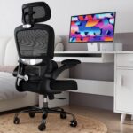 TRALT Office Chair Ergonomic Desk Chair - Gaming Chair with Lumbar Support | 330 LBS Home Office Desk Chairs with Headrest, Reading Chair with Flip-up Armrests, Comfortable Computer Chairs (1, Black) - Image 8