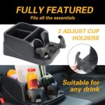 Universal Big Center Console for Cars, Trucks, Minivans, SUVs, Car Console Organizer with 2 Adjustable Cup Holders, Seatbelt for Secure Hold Car Seat Organizer, Truck Floor Console - Image 4