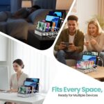 300W Fast Charging Station for Multiple Devices, 6 Port USB Charging Hub, Universal Desktop Charger Organizer Compatible with iPhone iPad Android Phones Tablets Kindle Home Office Travel - Image 5