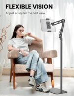 Tablet Floor Stand, Height & Angle Adjustable Metal iPad Holder Stand | 360°Rotating iPad Stand, Kindle holder for bed, Universal Tablet Stand for iPad/Phone/Kindle/Tablet and all 4.7~12.9”Devices - Image 3