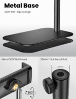 Tablet Floor Stand, Height & Angle Adjustable Metal iPad Holder Stand | 360°Rotating iPad Stand, Kindle holder for bed, Universal Tablet Stand for iPad/Phone/Kindle/Tablet and all 4.7~12.9”Devices - Image 7