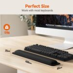 TECKNET Wrist Rest for Computer Keyboard, Thicken Memory Foam Wrist Support Pad for Keyboard, Ergonomic Palm Rest for Pain Relief, Anti-Slip Rubber Base, 17x3.3 in, 1 inch (25mm), Black - Image 6