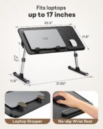 SAIJI Height & Angle Adjustable Lap Desk Laptop Stand for Bed | LightWeight Foldable Portable Laptop Table for Couch Sofa Chair Floor - Image 6